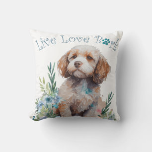 Cockapoo Hundefrau Blumenmuster Kissen