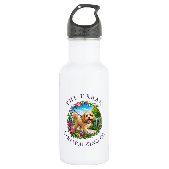 Cockapoo-Hundeführer-Wasserflasche mit individuell Edelstahlflasche (Vorderseite)