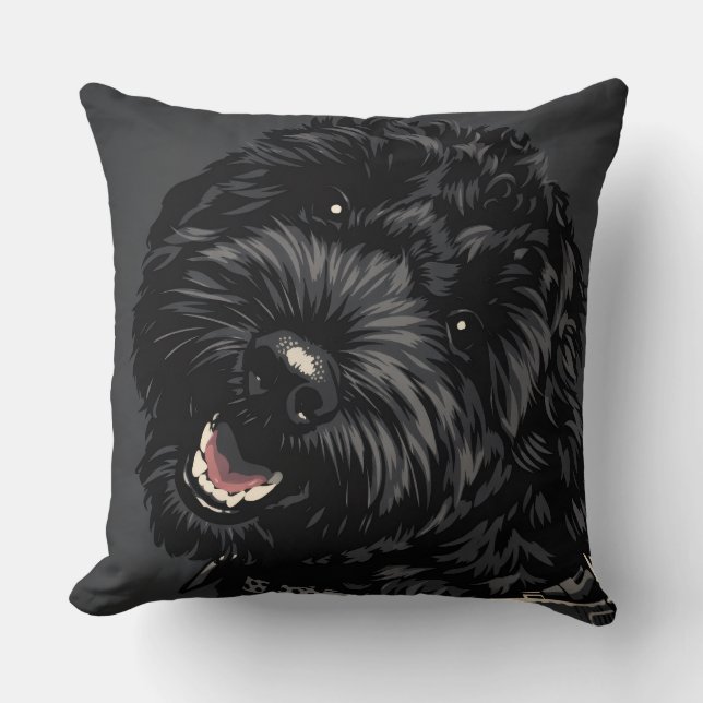 Cockapoo Hundeporträt Kissen Schwarzes Cockapoo Ge (Vorderseite)