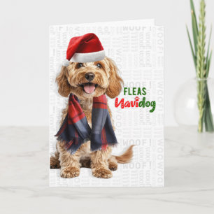Cockapoo-Hunderasse Lustige Flöhe Navidog Weihnach Feiertagskarte