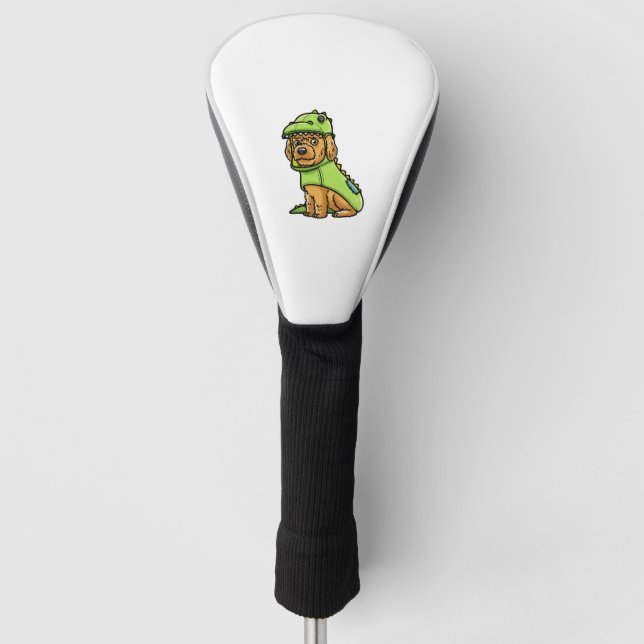 Cockapoo-Hundeschoss in Dinosaurierkleidung Golf Headcover (Vorderseite)