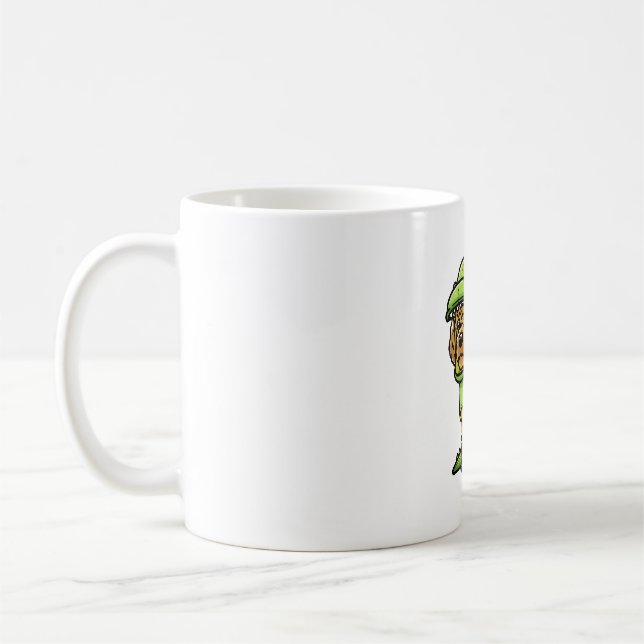 Cockapoo-Hundeschoss in Dinosaurierkleidung Kaffeetasse (Links)