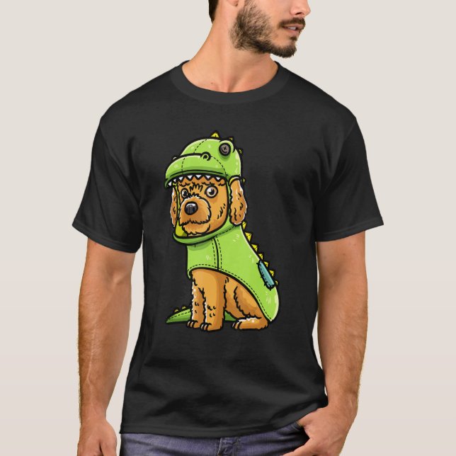 Cockapoo-Hundeschoss in Dinosaurierkleidung T-Shirt (Vorderseite)