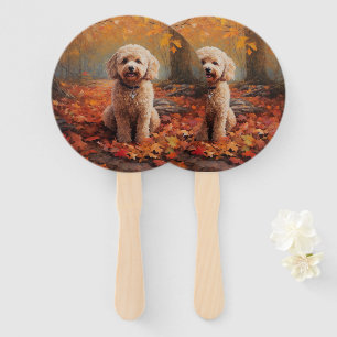Cockapoo im Herbst Leaves Fall Inspiriert Fächer