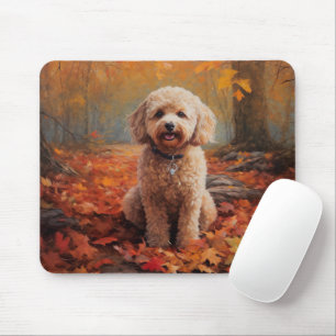 Cockapoo im Herbst Leaves Fall Inspiriert Mousepad