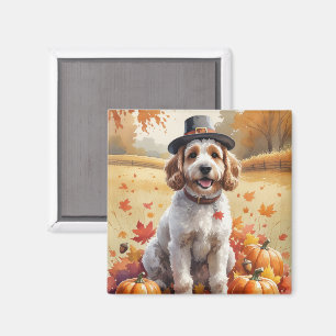 Cockapoo im Herbstlaub Thanksgiving Kunst Magnet