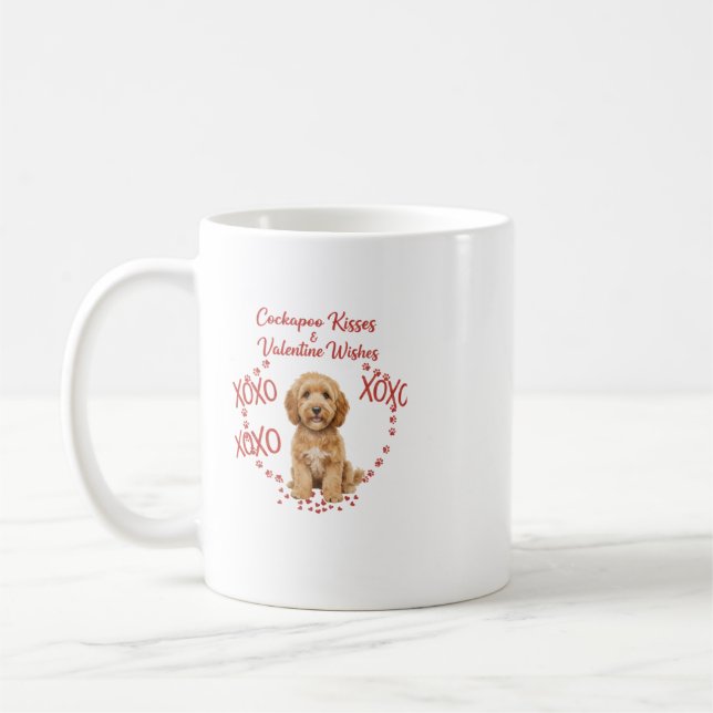 Cockapoo Kisses Valentine Wishes Dog Lover Kaffeetasse (Links)