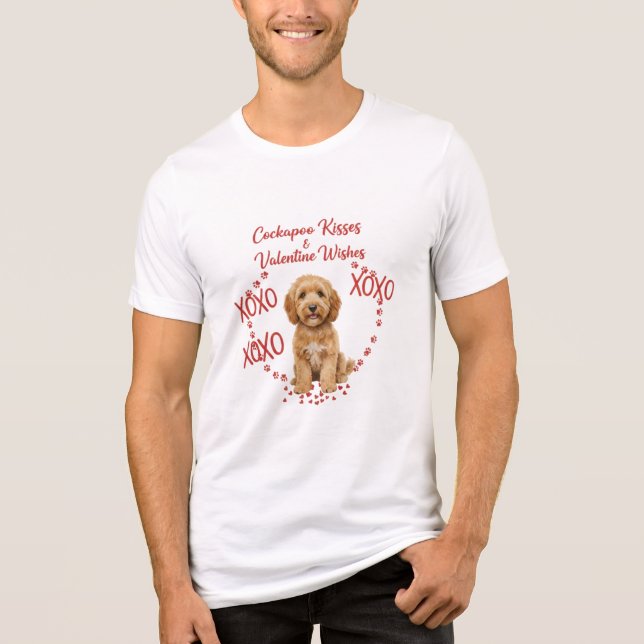 Cockapoo Kisses Valentine Wishes Dog Lover Tri-Blend Shirt (Vorderseite)