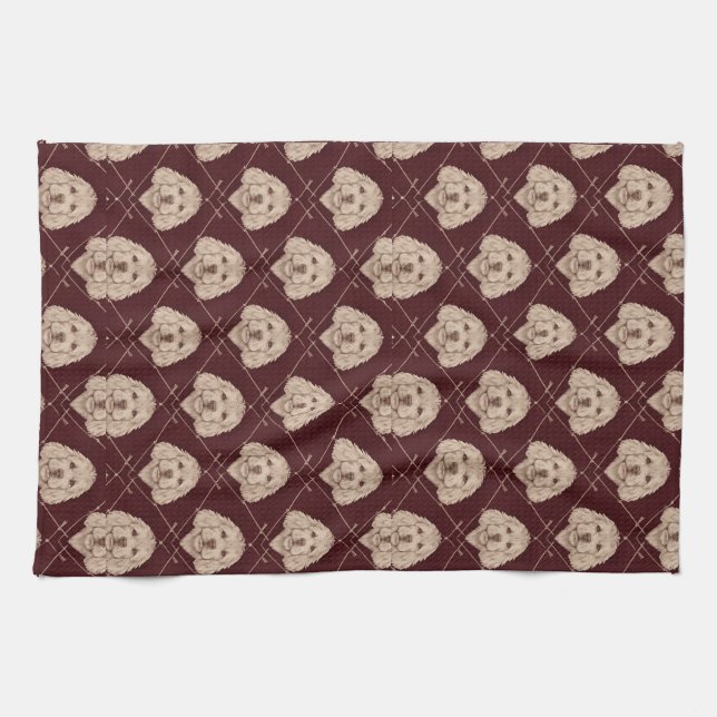 Cockapoo Kitchen Towel Set Cute Dog Pattern Geschirrtuch (Horizontal)