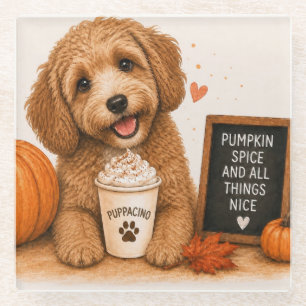 Cockapoo Kürbis-Gewürz-Puppaccino Glasuntersetzer