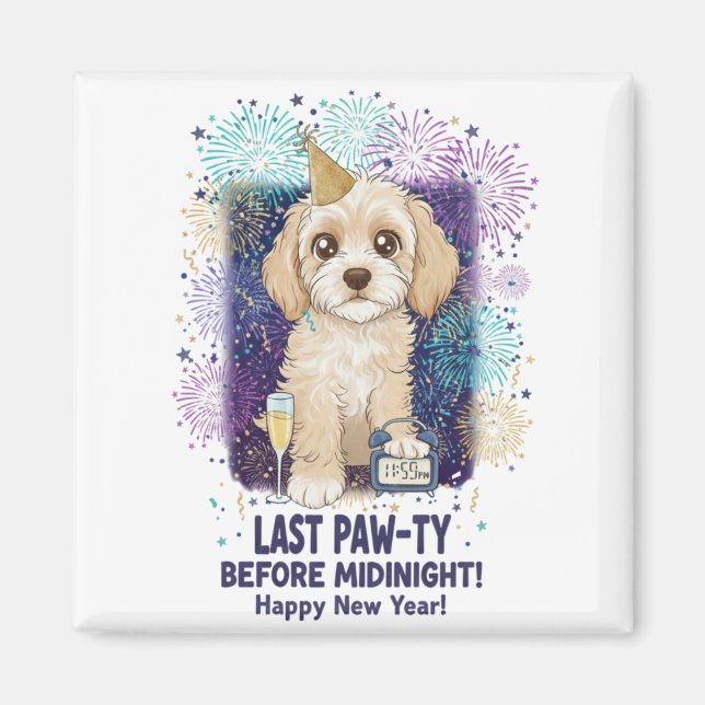 Cockapoo Last Paw-ty 2026! Happy New Year Magnet (Vorne)