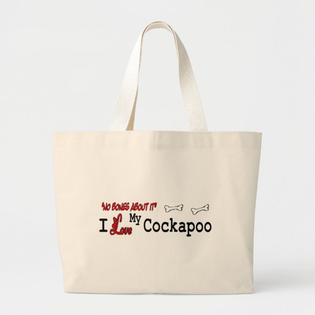 Cockapoo Liebhaber-Geschenke Jumbo Stoffbeutel (Vorne)