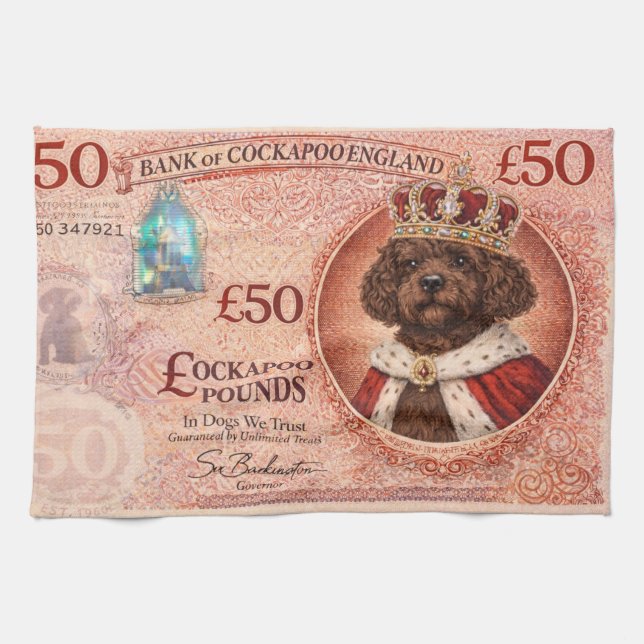 Cockapoo Lustiges Hundegeschenk  Geschirrtuch (Horizontal)