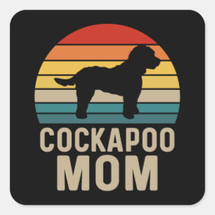 Cockapoo-Mama Quadratischer Aufkleber