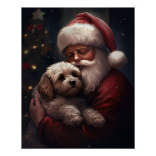 Cockapoo mit dem Weihnachtsmann Weihnachten Poster