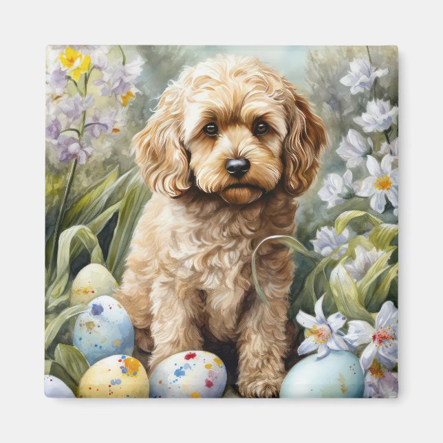 Cockapoo mit Ostereier Urlaub Magnet (Vorne)