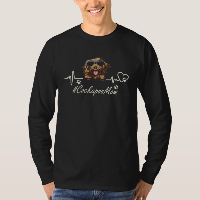 Cockapoo Mom Heartbeat With Dog Cool For Mothers D T-Shirt (Vorderseite)