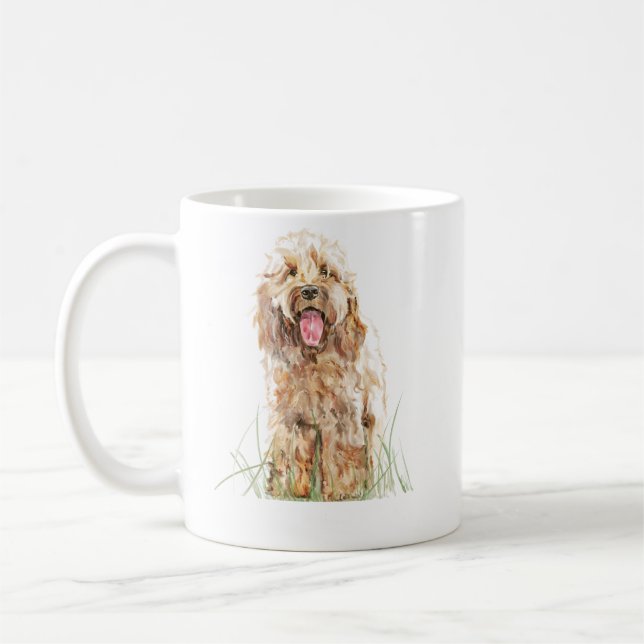 Cockapoo Mug, Dog Lover Gift, Cockapoo Art Mug Kaffeetasse (Links)