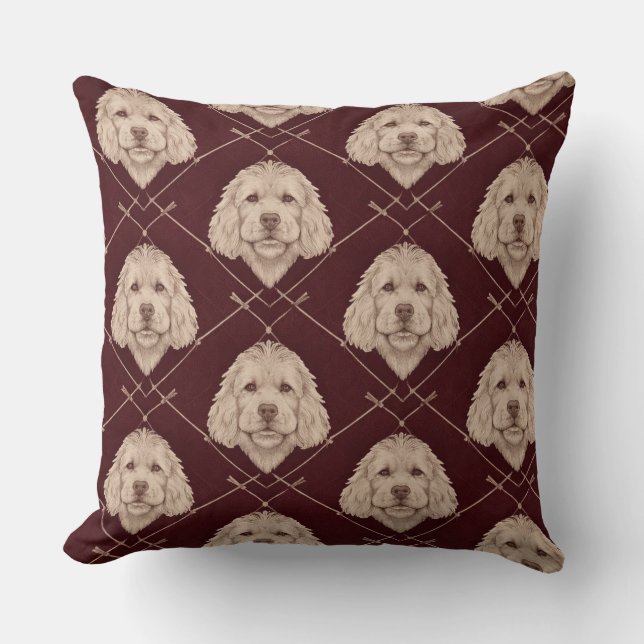 Cockapoo Muster Kissen | Elegantes Hundekissen (Vorderseite)