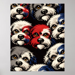 Cockapoo Muster Wandkunst Geschenk für Hunde Liebh Poster