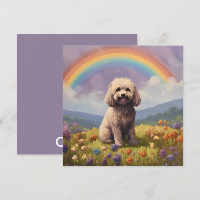 Cockapoo Rainbow Bridge Memorial Custom Dog Name (Vorne/Hinten)