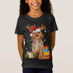 Cockapoo Rentier Weihnachtslicht Funny Dog Xmas T-Shirt