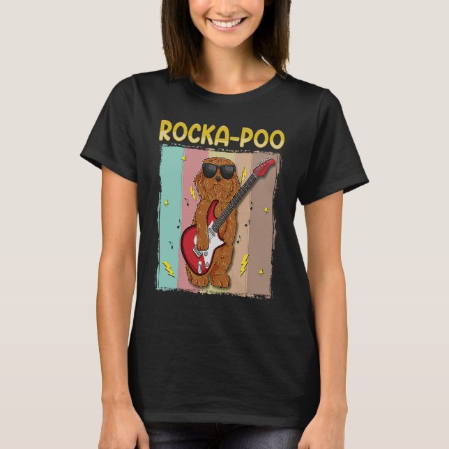 Cockapoo Rockstar Rocka Poo Dog  Blues Master T-Shirt (Vorderseite)