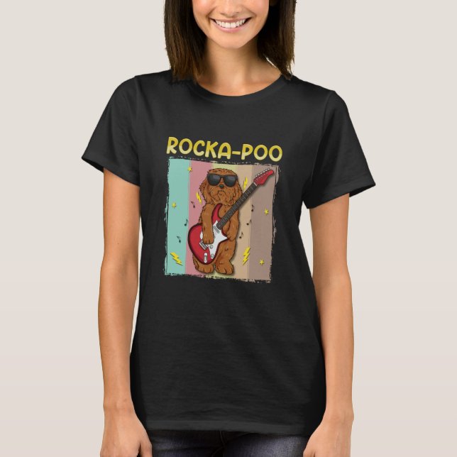 Cockapoo Rockstar Rocka Poo Dog  Blues Master T-Shirt (Vorderseite)