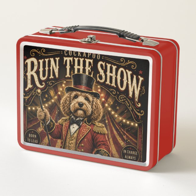 Cockapoo Run The Show Lunchbox – Lustiges Hundeges (Vorderseite)