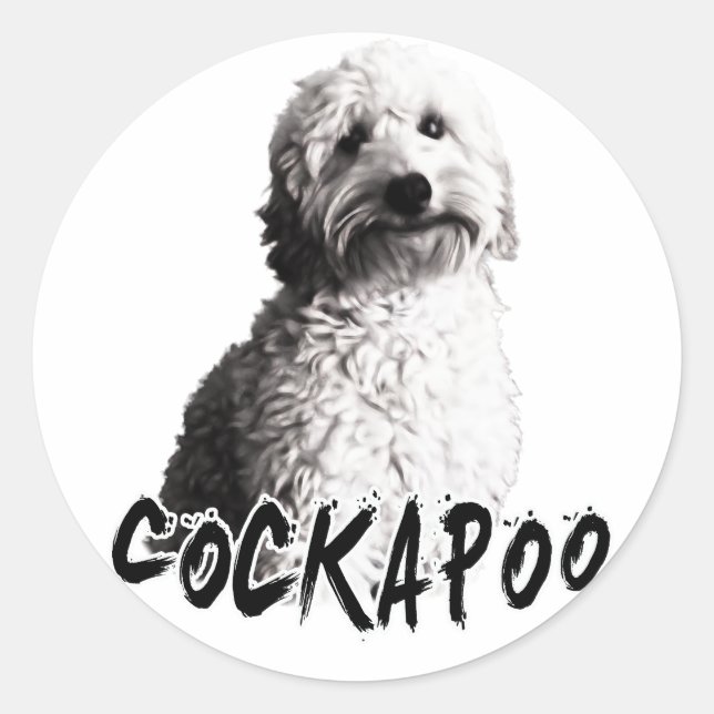 Cockapoo Runder Aufkleber (Vorderseite)