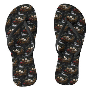 Cockapoo Schneeschlitten Weihnachtsdekoration   Flip Flops