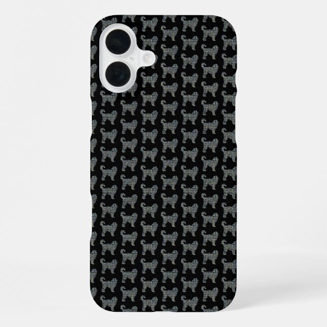 Cockapoo Silhouette Gelb & Schwarz iPhone Hülle (Rückseite)