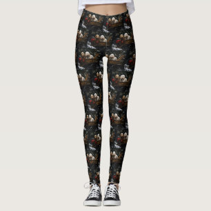 Cockapoo Snowy Sleigh Weihnachtsdekor Leggings