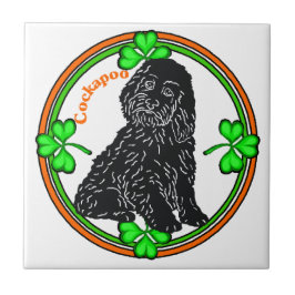 Cockapoo St Patrick's Day Fliese