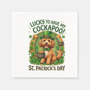 Cockapoo St. Patrick's Day Glückshund Topf des Gol Serviette