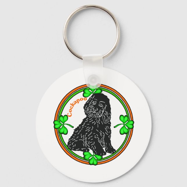 Cockapoo St Patrick's Day Schlüsselanhänger (Vorderseite)