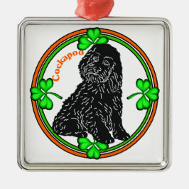 Cockapoo St Patrick's Day Silbernes Ornament