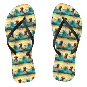 Cockapoo Strand Surfen Malerei Flip Flops