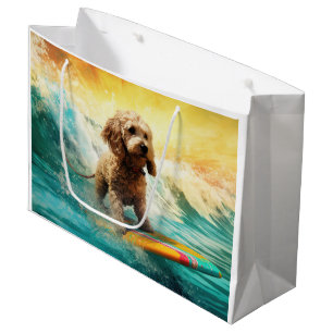 Cockapoo-Strand-Surfing-Gemälde Große Geschenktüte