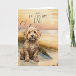 Cockapoo Sunset Beach Vatertag Feiertagskarte