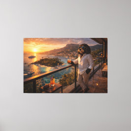 Cockapoo Sunset Canvas Art – Luxury Travel Dog Art Leinwanddruck