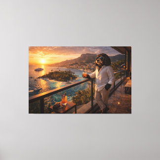 Cockapoo Sunset Canvas Art – Luxury Travel Dog Art Leinwanddruck