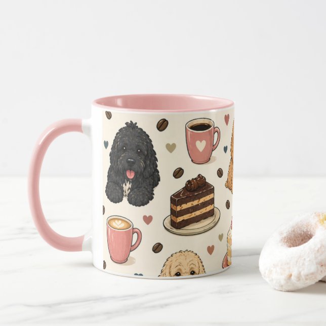 Cockapoo-Tasse Süßes Hundebesitzer-Geschenk | Kaff Tasse (Mit Donut)