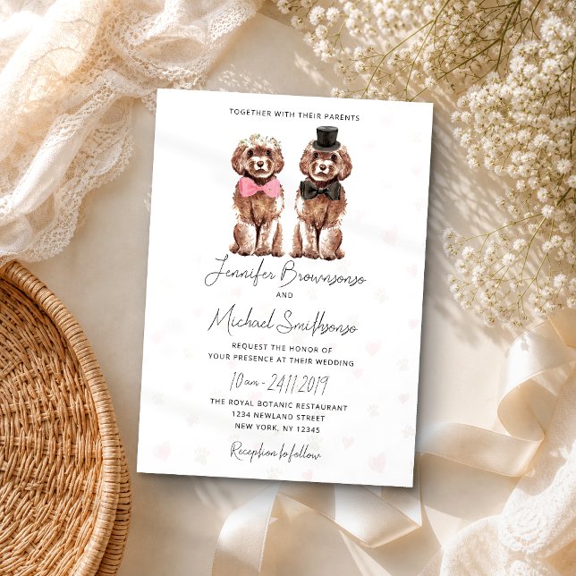 Cockapoo Thema Paw Herdshunde Hochzeit Einladung (Von Creator hochgeladen)