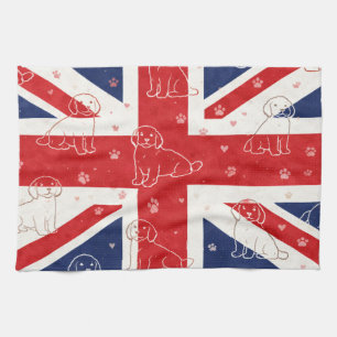 Cockapoo UK-Geschenk Union Jack Hund Geschirrtuch