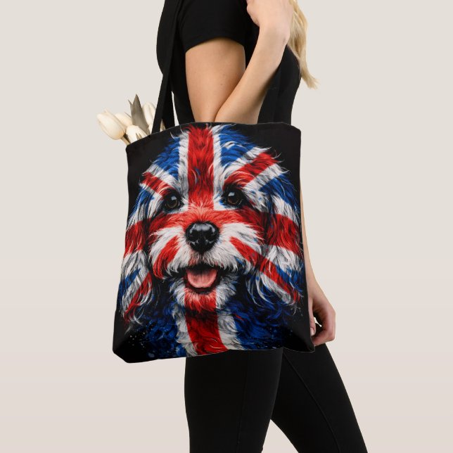 Cockapoo Union Jack Britischer Hund Geschenk (Von Nahem)