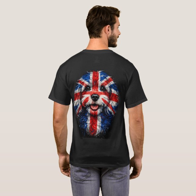 Cockapoo Union Jack cooles T-Shirt (Schwarz voll)