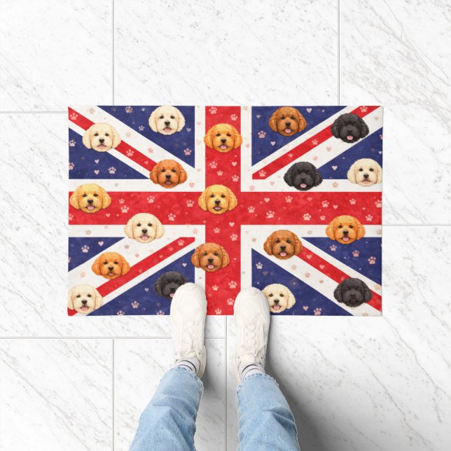 Cockapoo Union Jack Doormat | UK Dog Welcome Mat Fußmatte (Indoor)