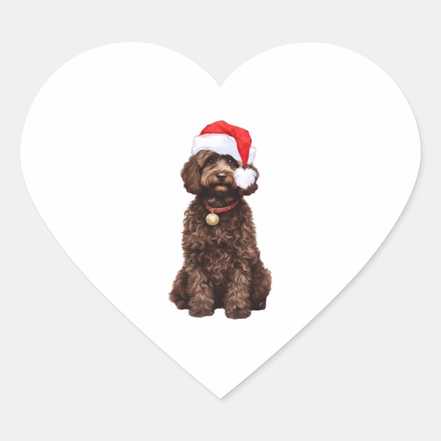 Cockapoo Weihnachten Herz-Aufkleber (Vorderseite)