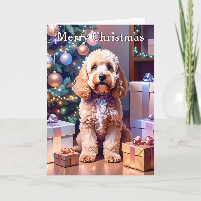 Cockapoo Weihnachten Karte (Vorderseite)